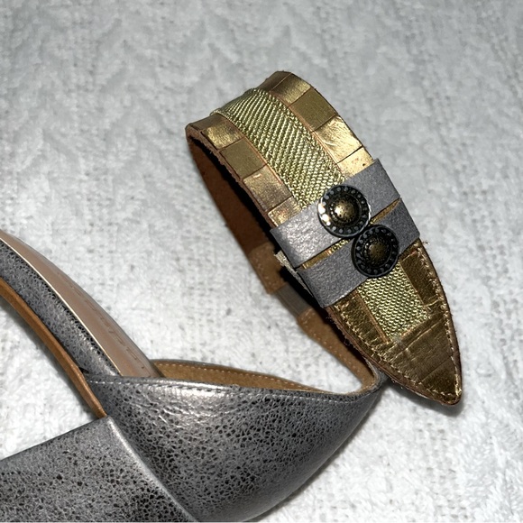 Sundance Leather Ankle Wrap Chunky Heeled Sandals - Picture 5 of 12